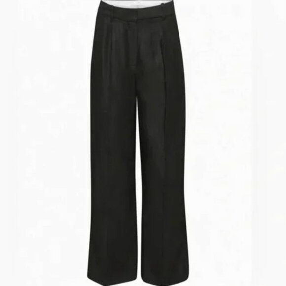 Aritzia Wilfred The Effortless Pant Wide Leg High Waist Crepette in Black Size 6 - Picture 2 of 9